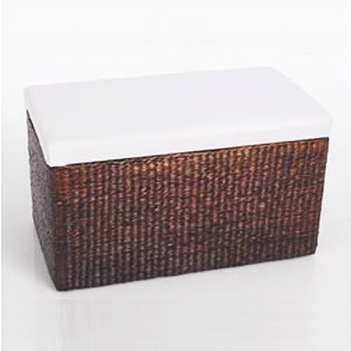 Rattan basket storage bench cushion lid