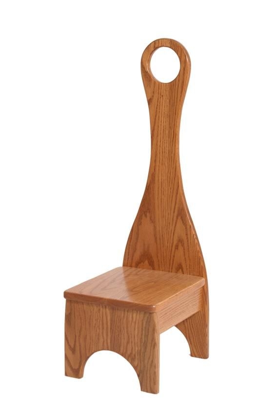 Wood step stool with handle 1