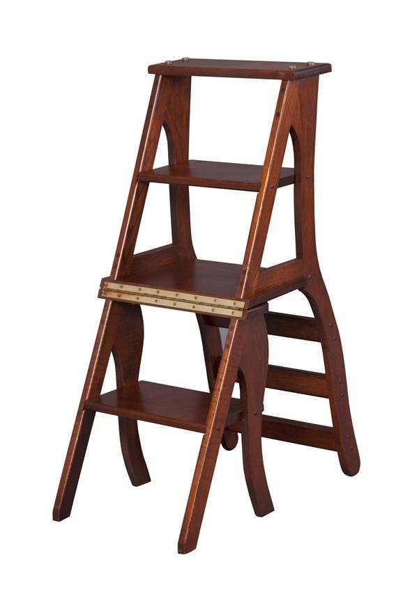 Wooden library step stool
