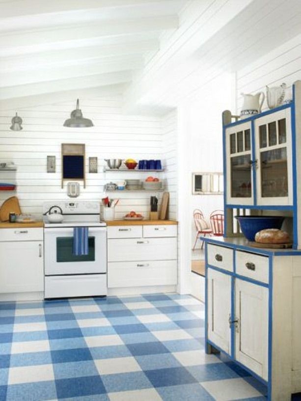 Blue and white vinyl flooring 2