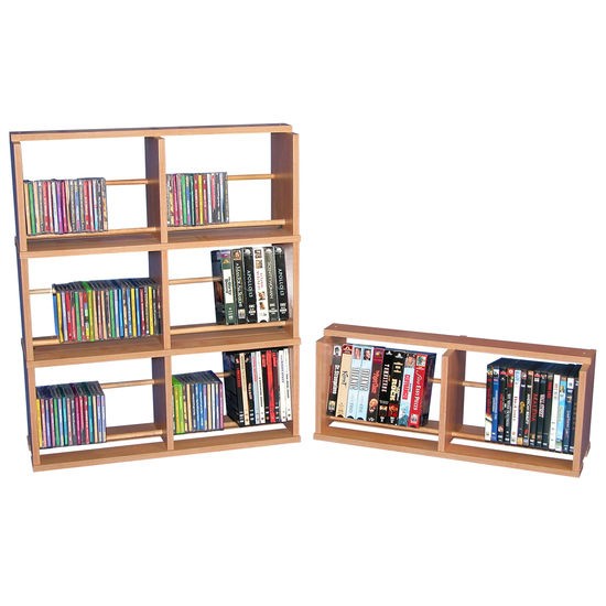 Cd dvd vhs stackable media storage racks