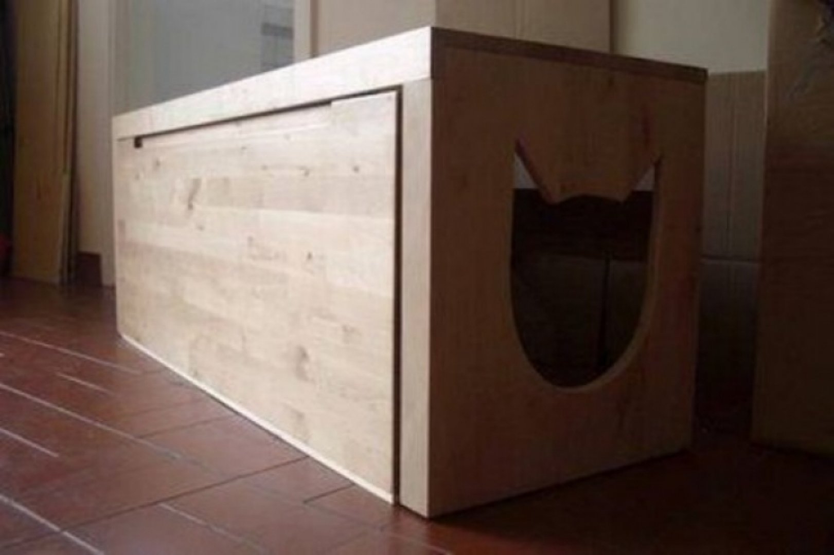 Corner cat litter box furniture
