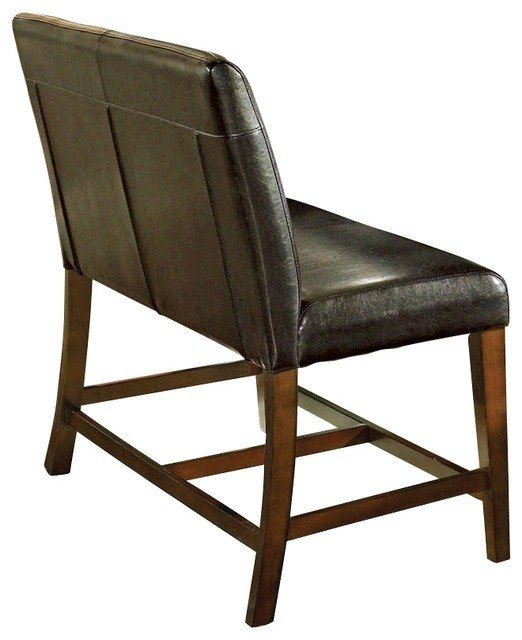 Counter height bench in brown set of 2 dining chairs