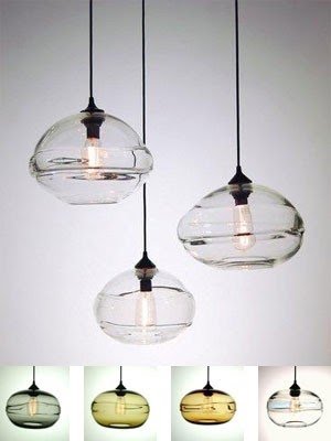 Glass kitchen pendant lights 2