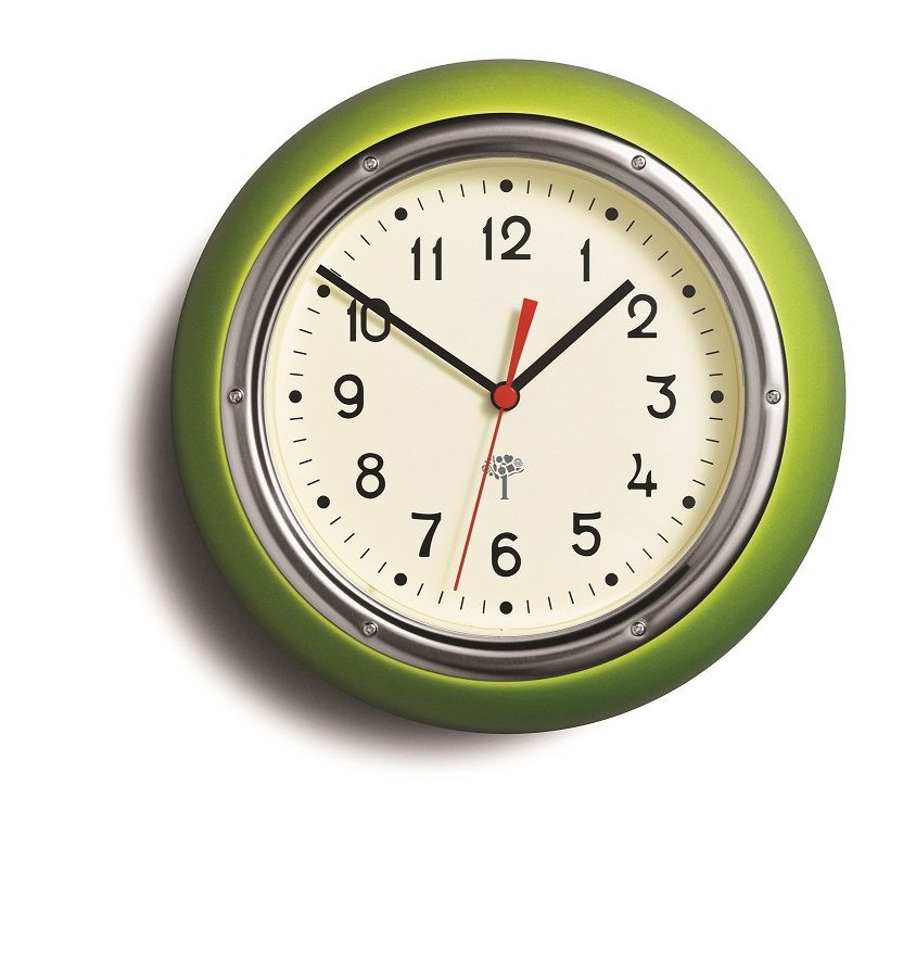 Lime green wall clocks