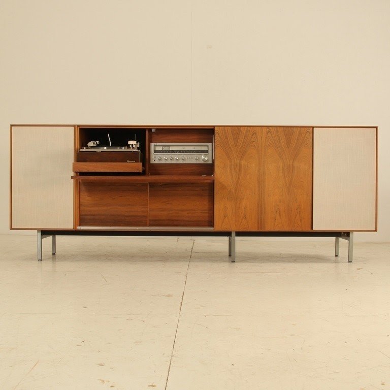 Mid century record console