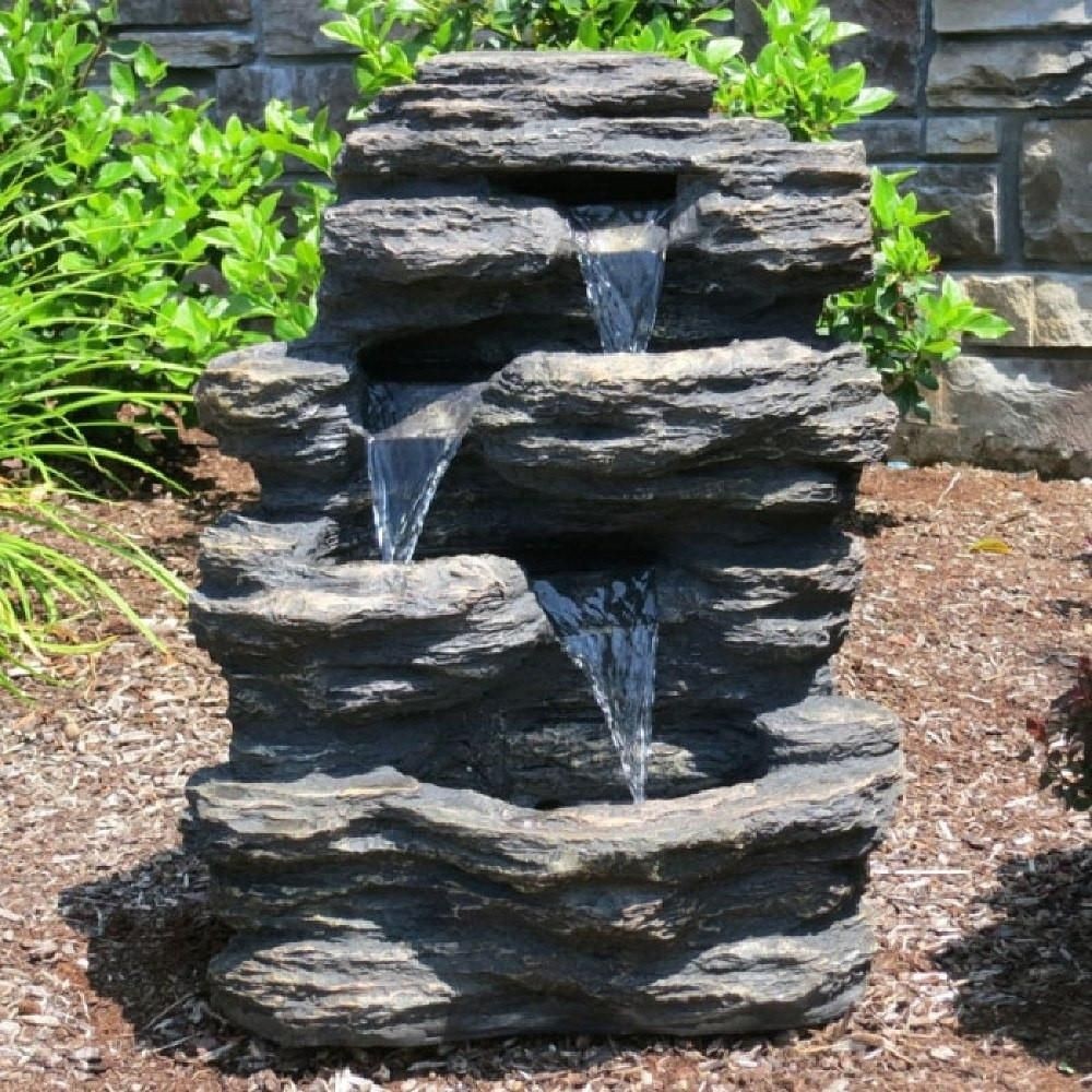 Resin and fiberglass rock waterfall fountain 1