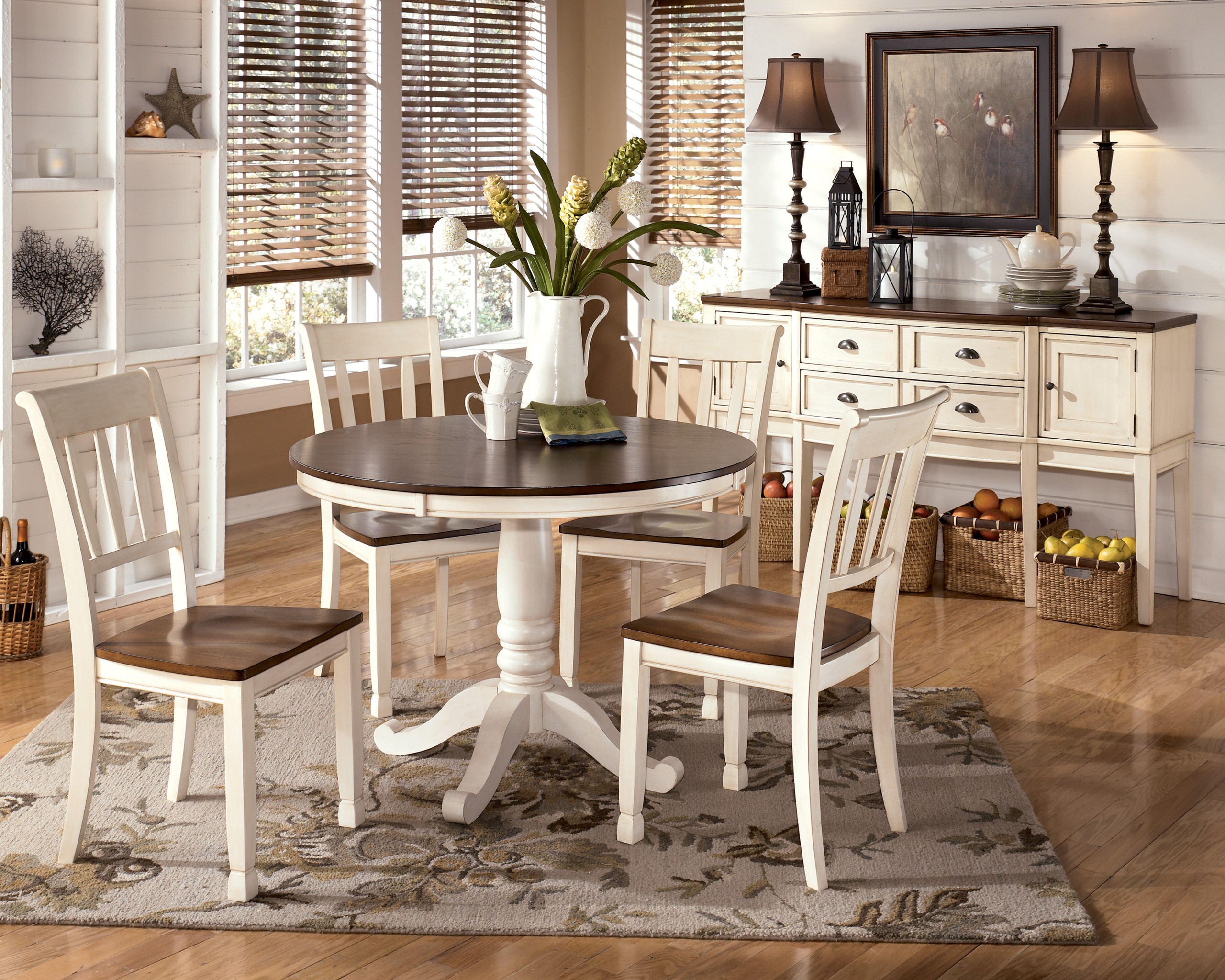 Simple dining set wooden round dining room table sets small