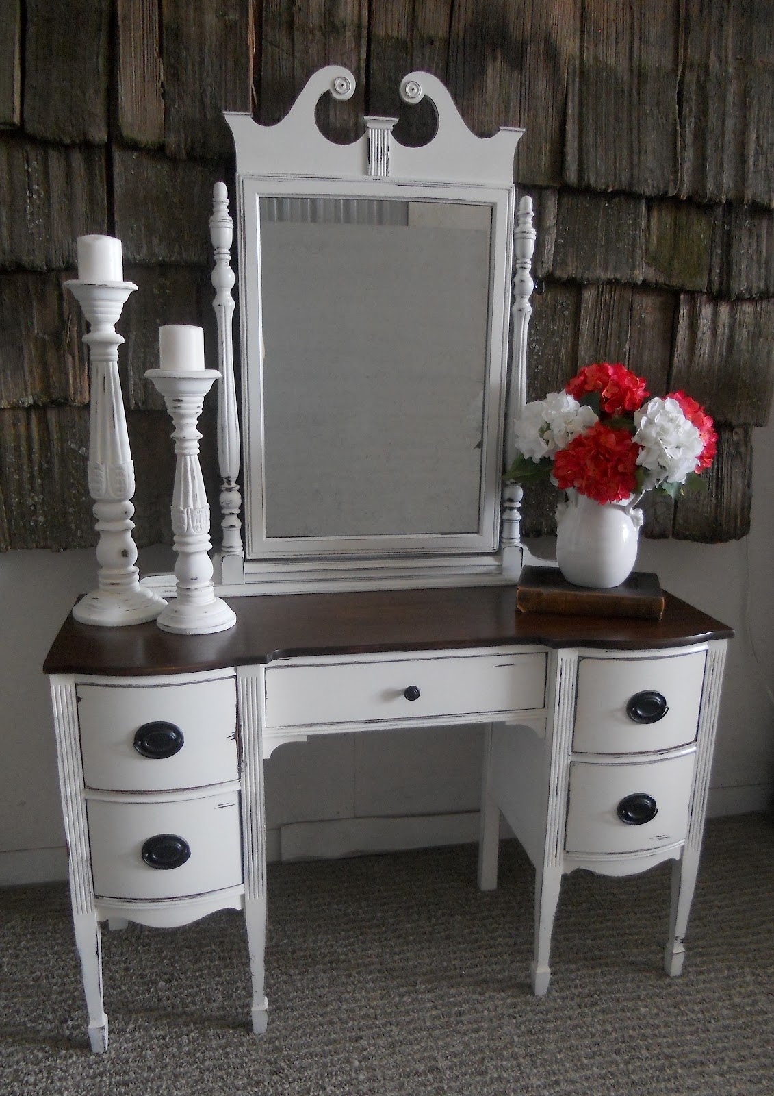 Vintage desk vanity shabby distressed