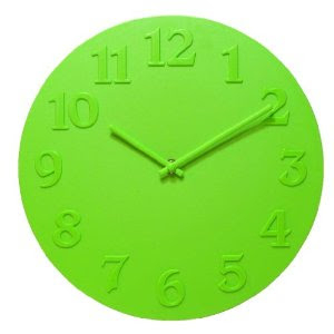 Vouge lime green wall clock