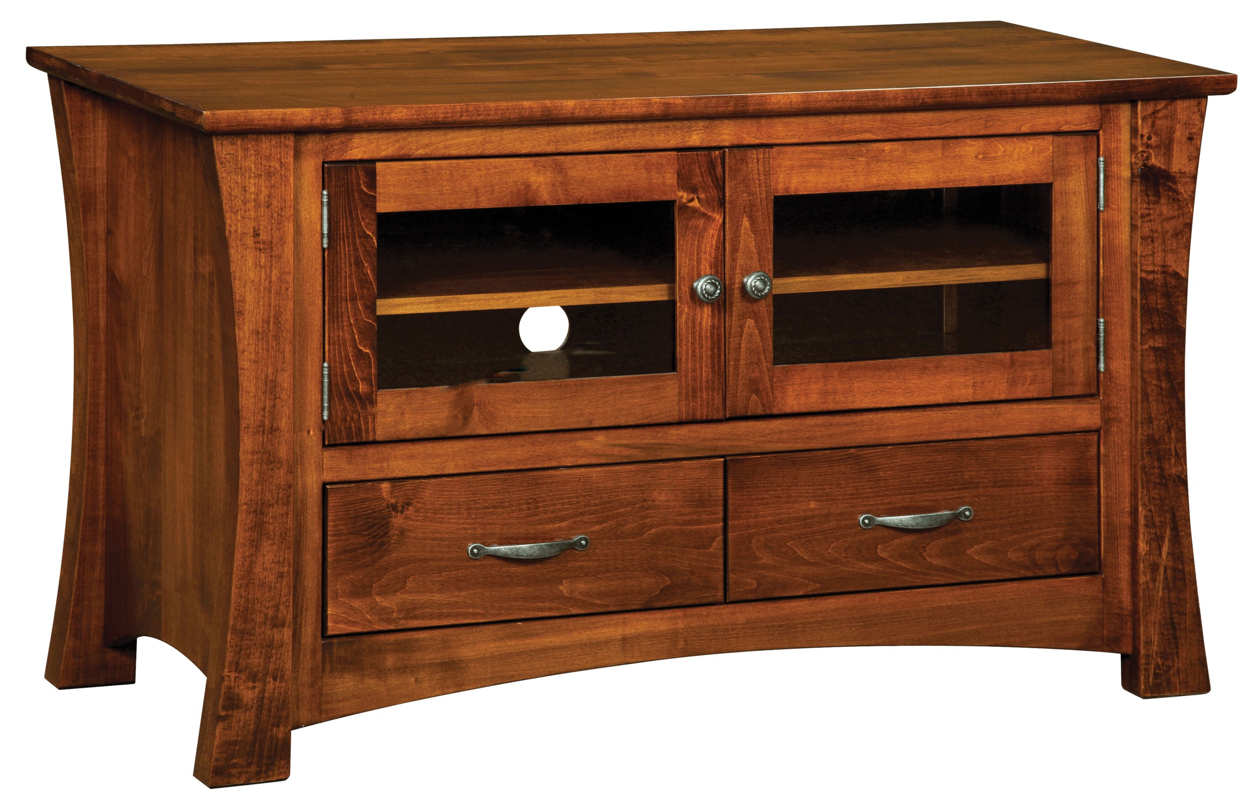 Amish Solid Wood Plasma Tv Stand Lcd Media Console Dvd Maple Storage Cabinet New