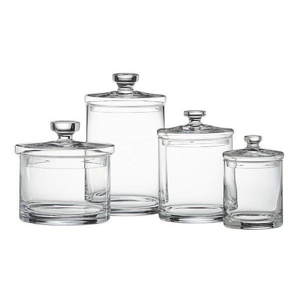 Blue glass kitchen canisters