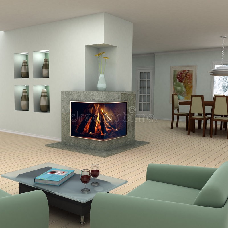 Gas corner fireplace