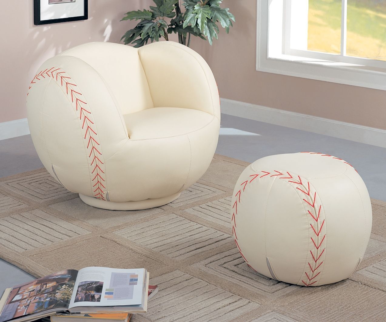 Large baseball bean bag chair