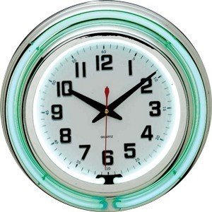 Large neon wall clocks