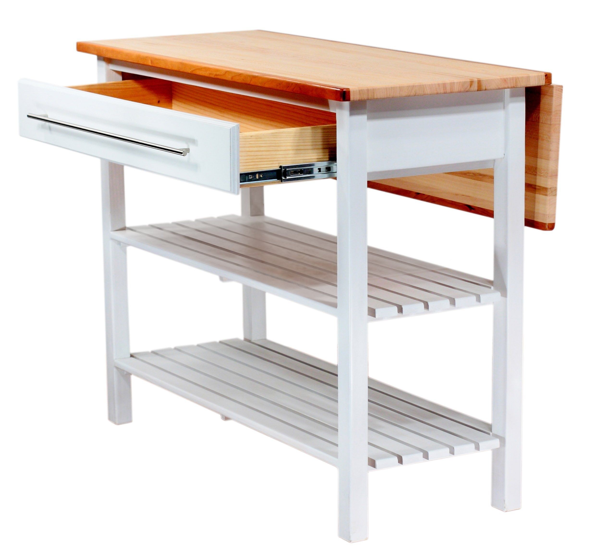 Pebble creek kitchen island with drop leaf