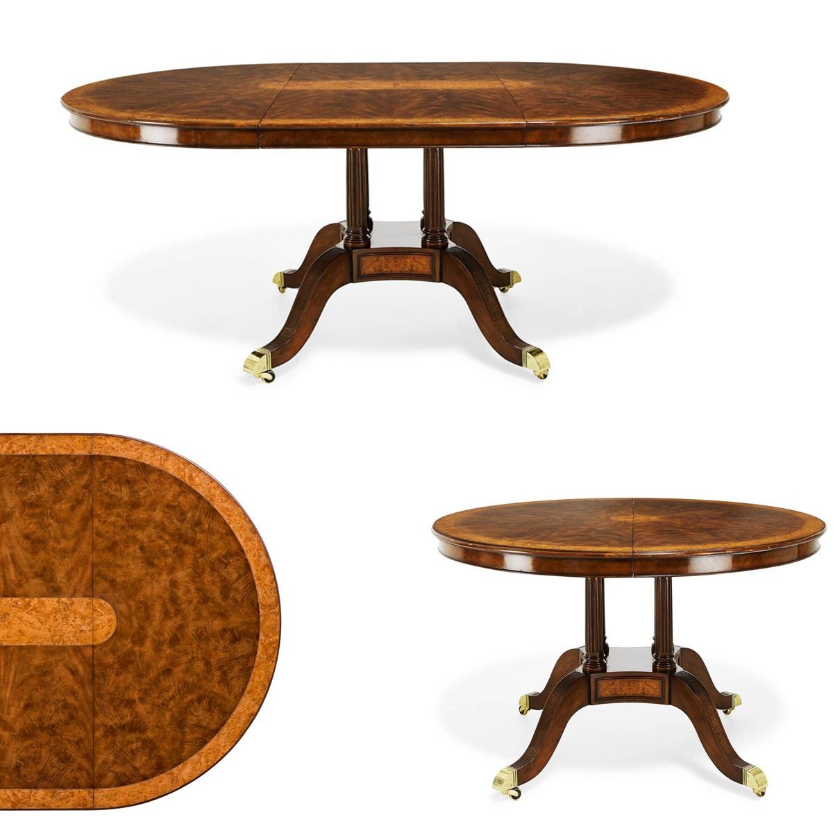Round oak dining table and 4 chairs
