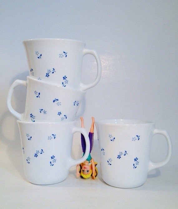 Set of 4 corning corelle white 8 oz coffee tea