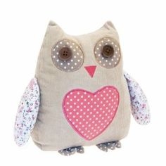 Transomnia transomnia cute red heart owl bean bag doorstop