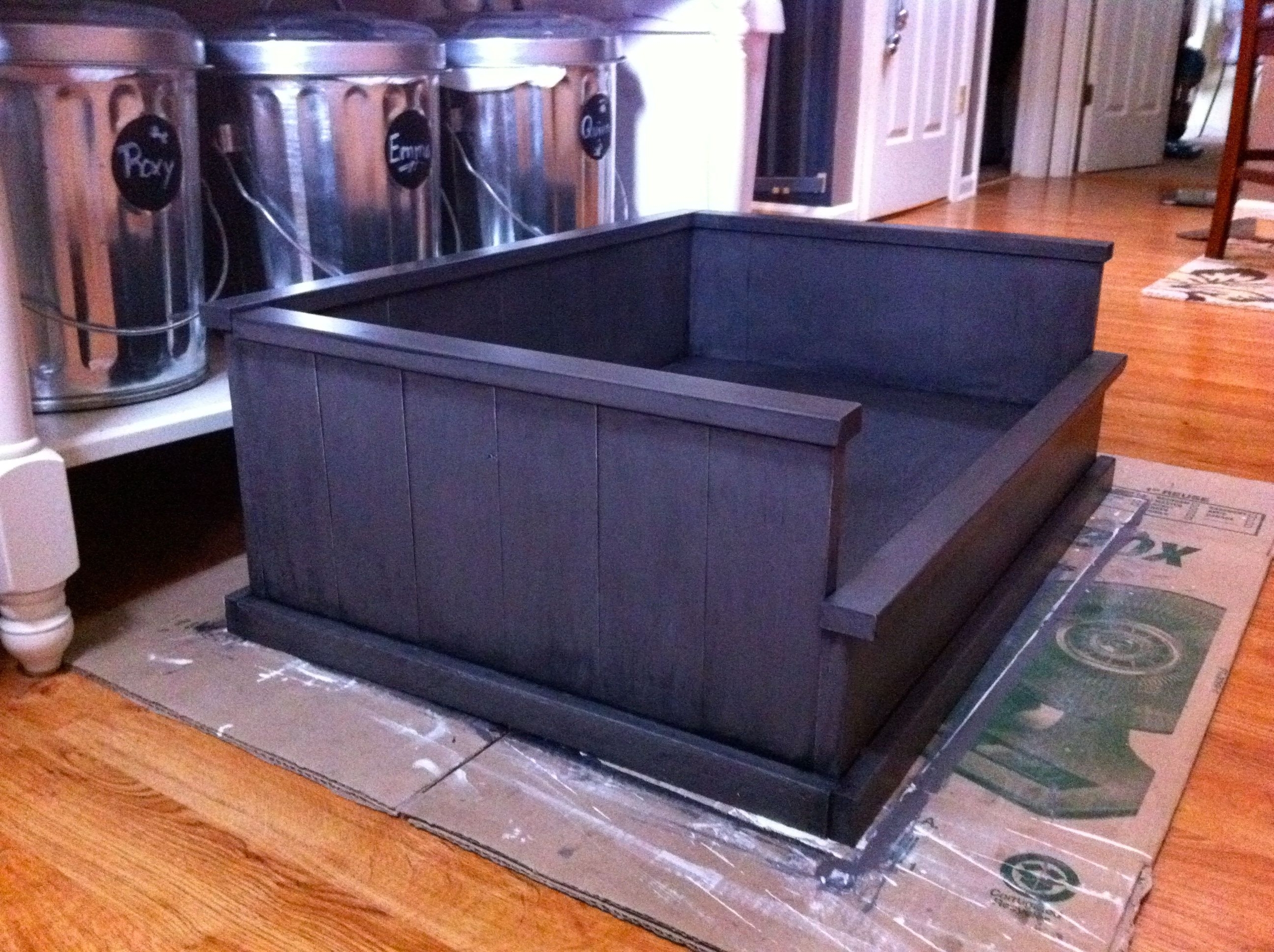 Wood dog bed