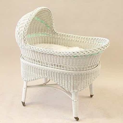 Antique wicker bassinet