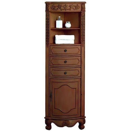 Corner bathroom linen cabinet