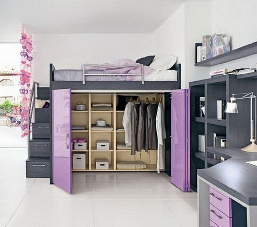 Full loft bed with stairs