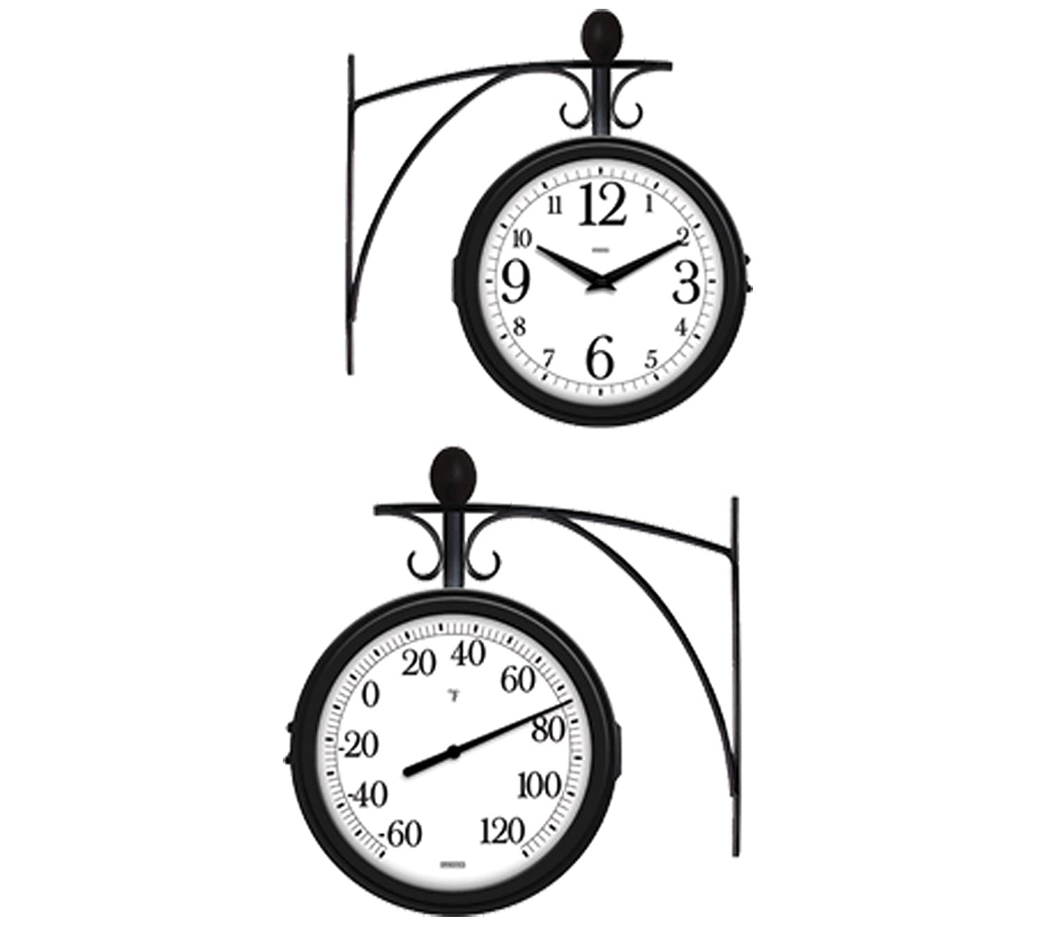 Outdoor thermometer clock