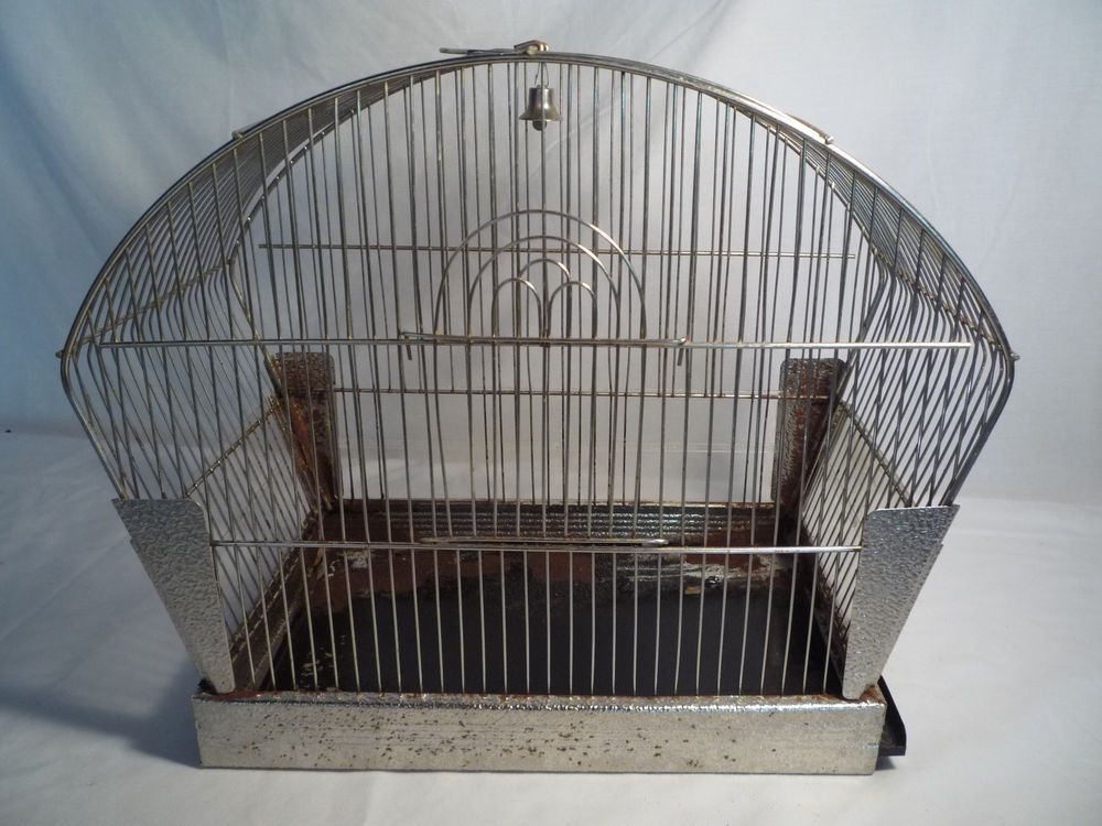 Vintage hendryx bird cage hammered corners