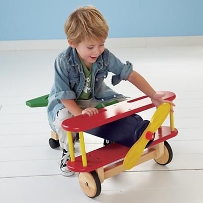 Wooden ride on airplane