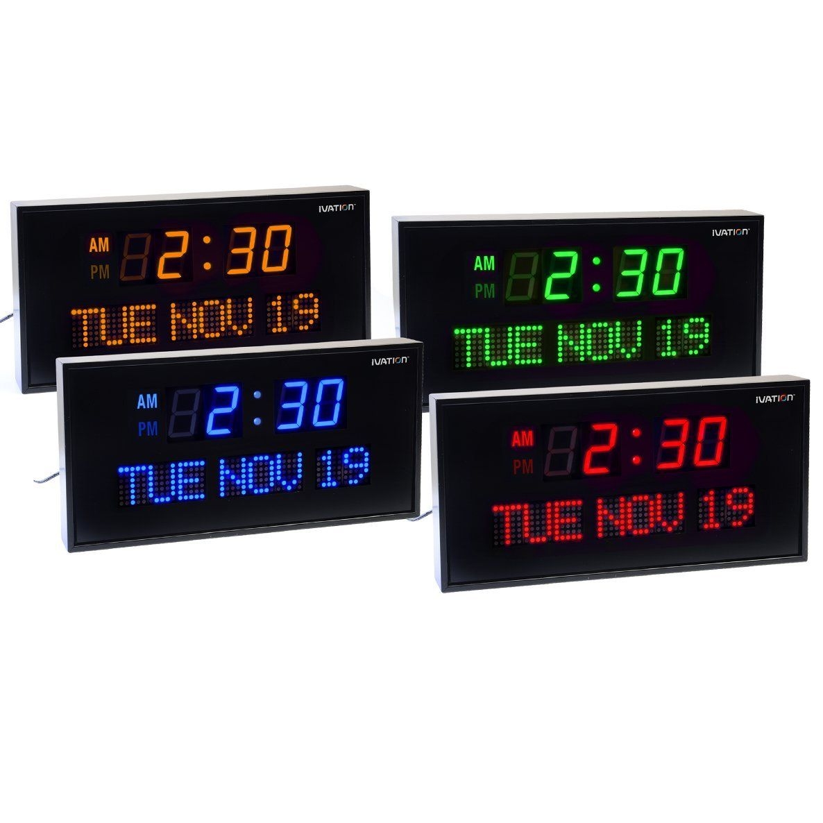 Digital wall clock with date