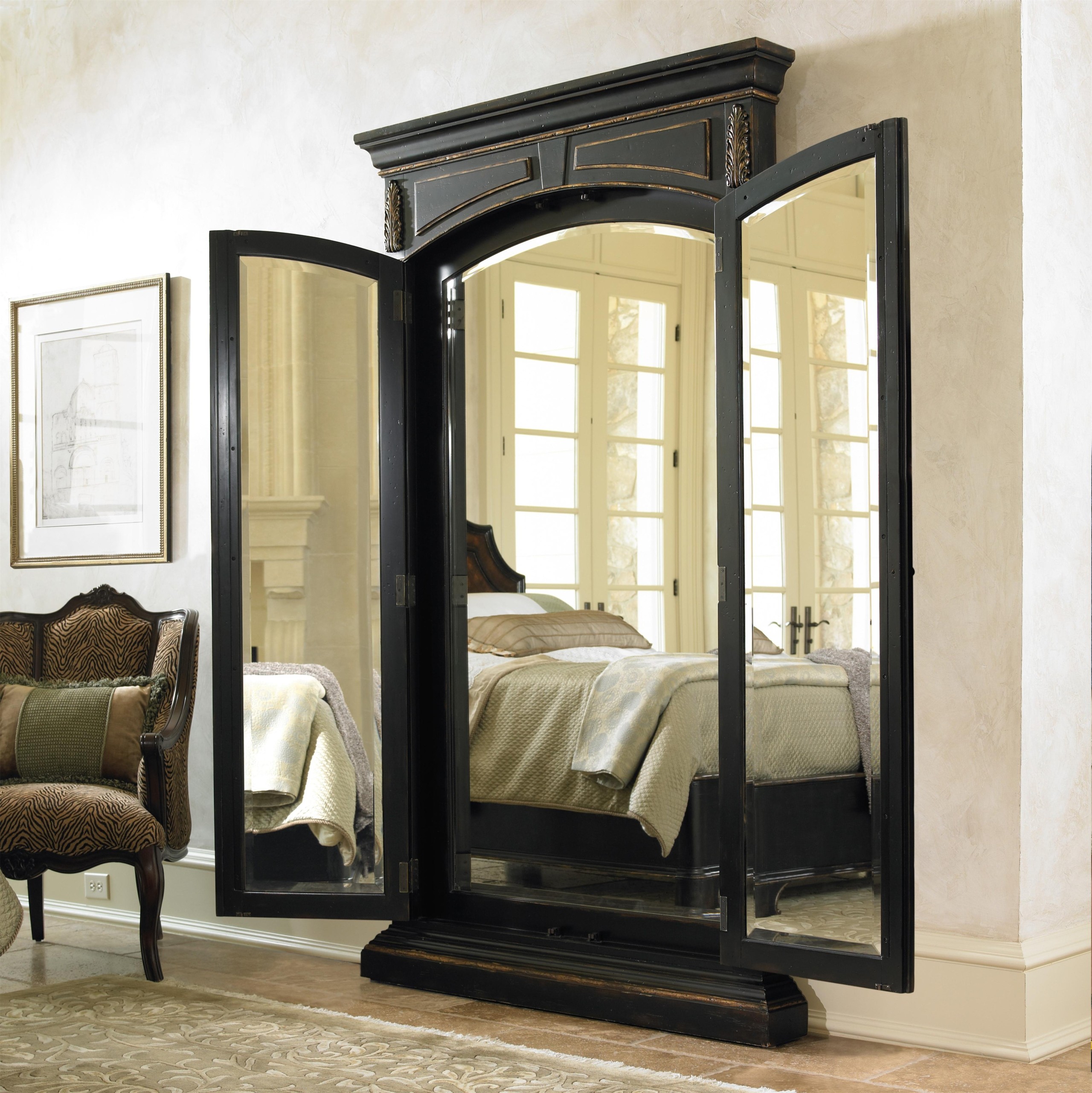 Hooker Furniture Grandover Floor Mirror In Brown