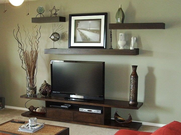 Shelves above tv