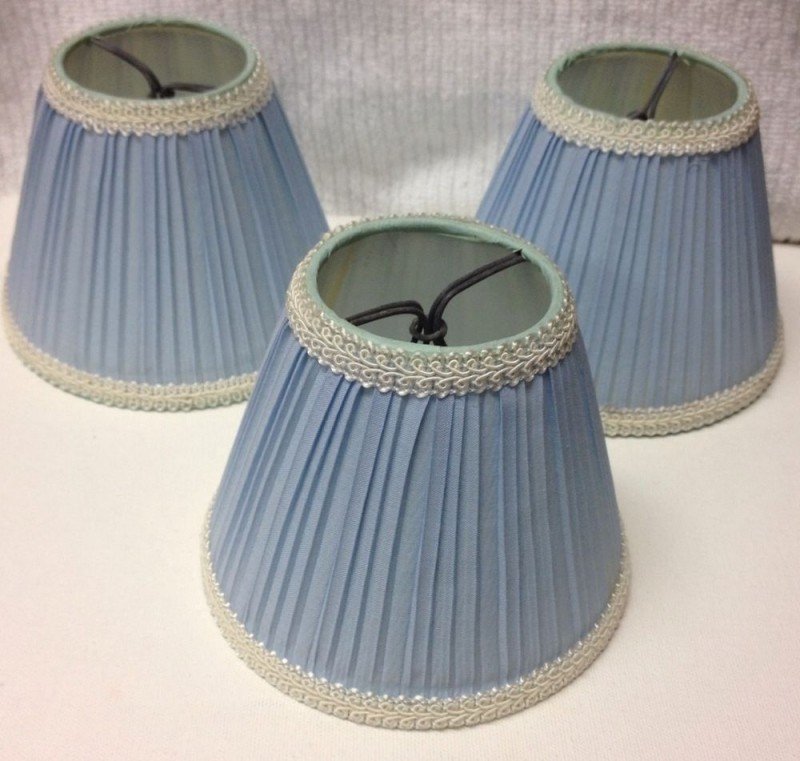 Vintage Mini Lamp Shades Set Of 3 Empire Clip On Pleated