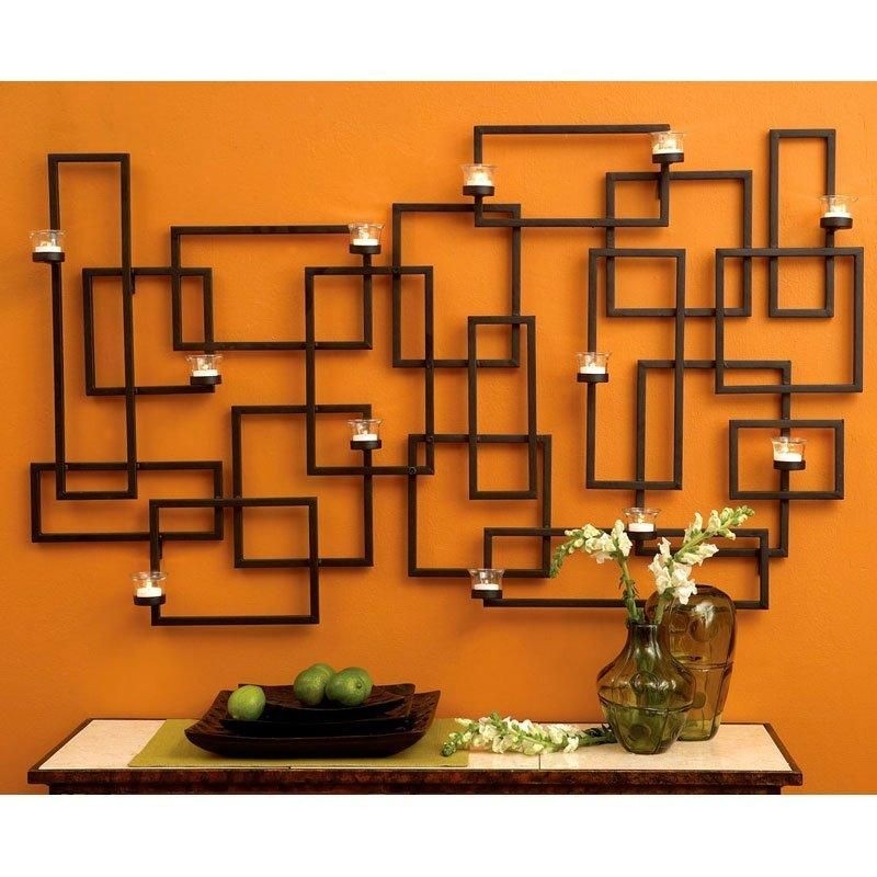 Wall decor wrought iron wall candle holders