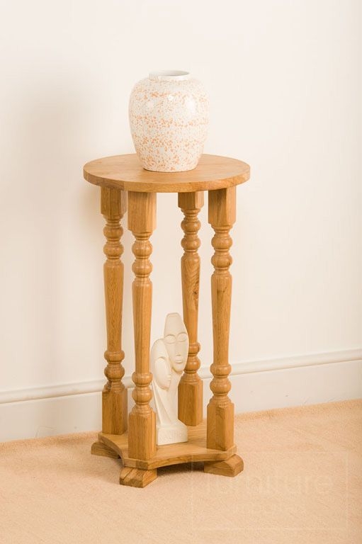Antique oak plant stand 1