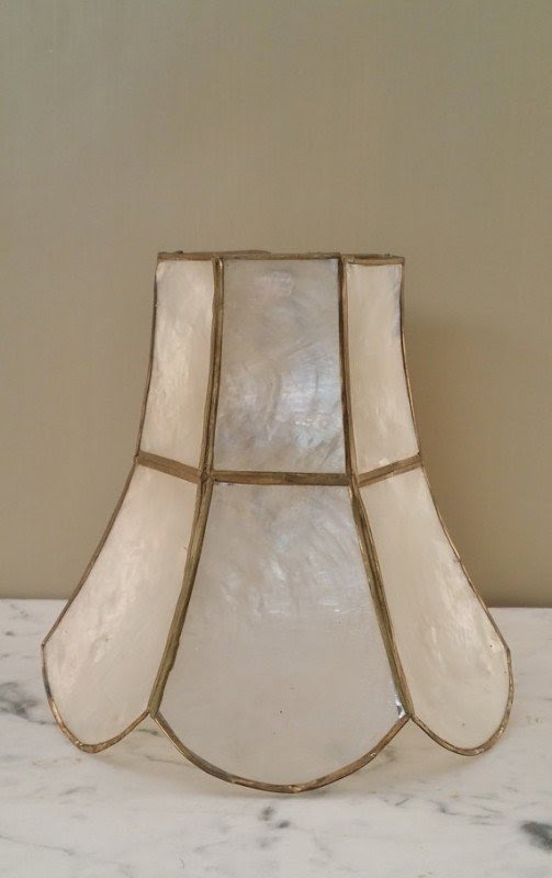 Capiz shell lampshade clip on
