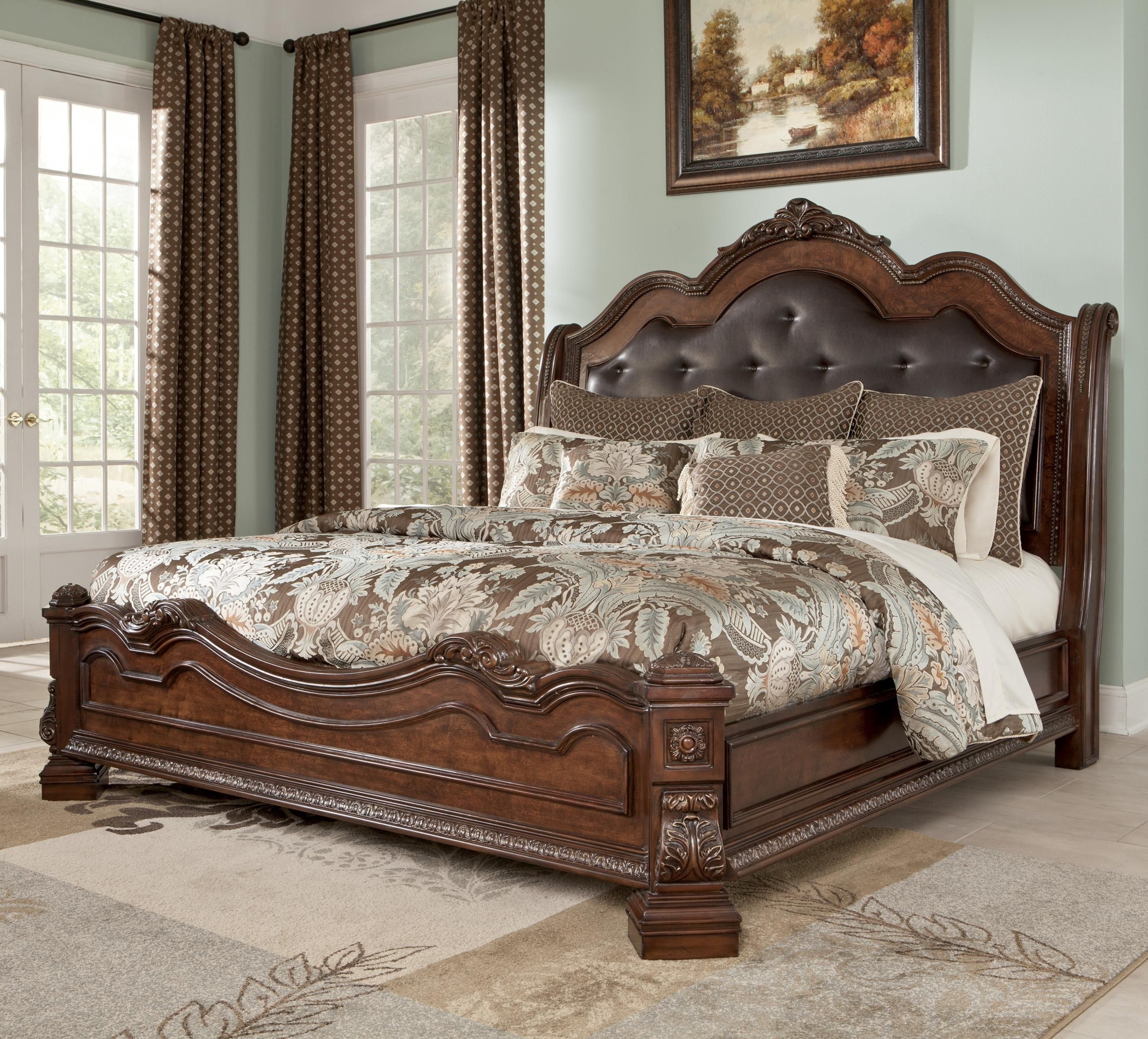 Leather and wood headboard