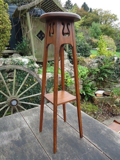 Oak plant stand 11