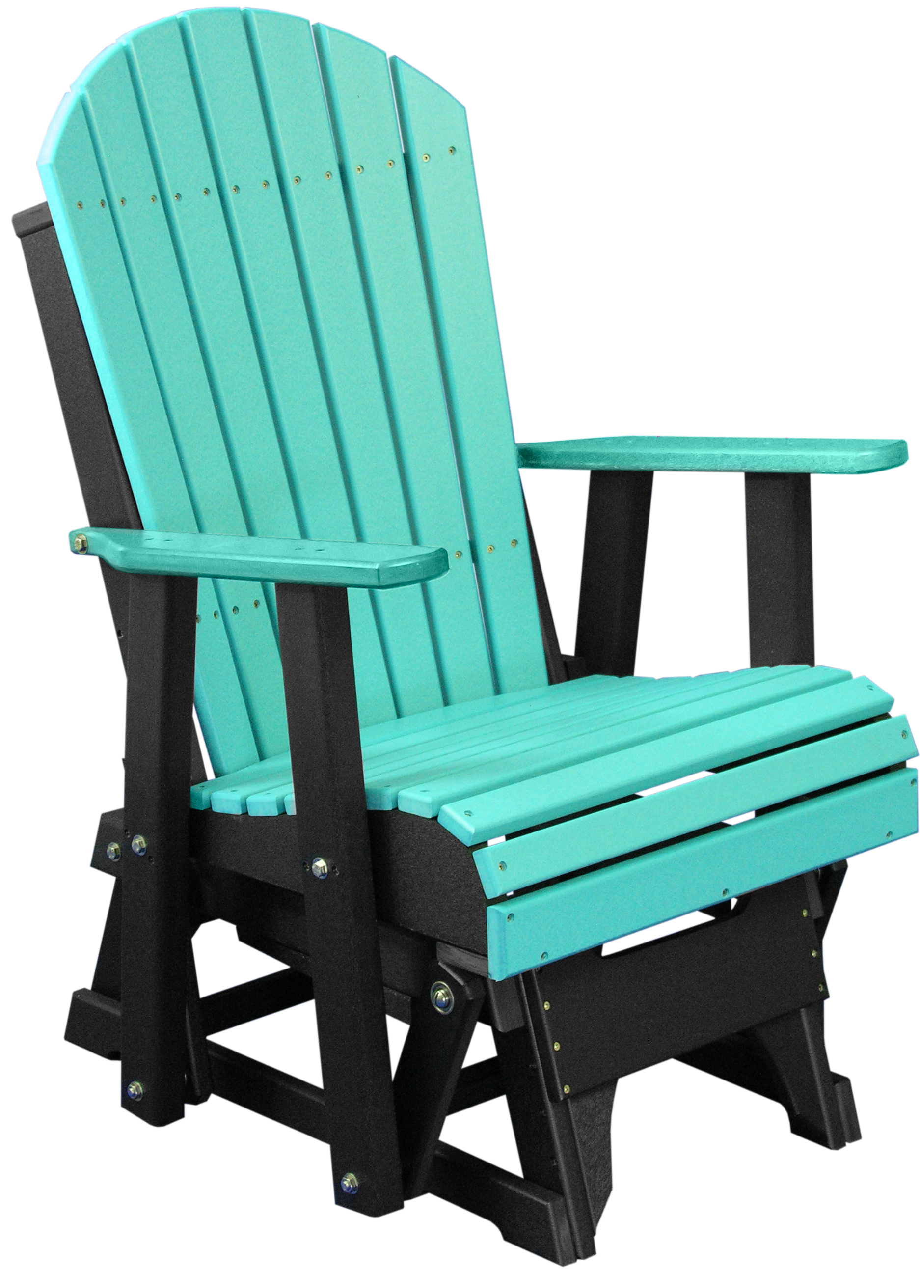 Poly glider ohio amish outdoor aruba blue black adirondack furniture