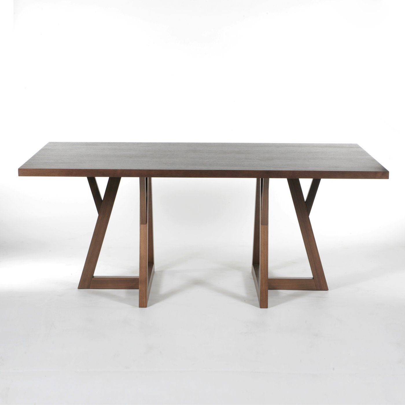 Rectangle double pedestal style with geometric legs