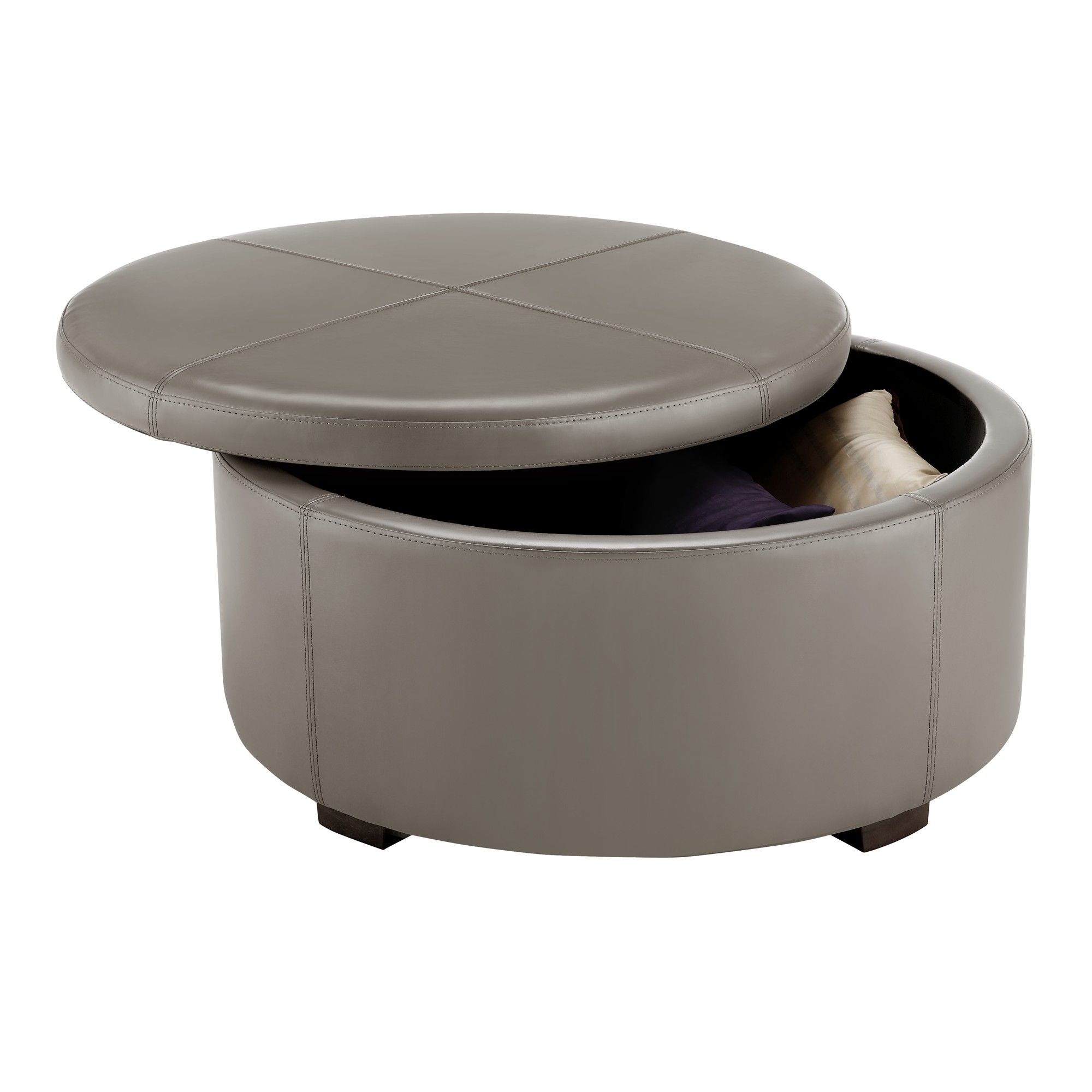 Round storage ottoman coffee table 3