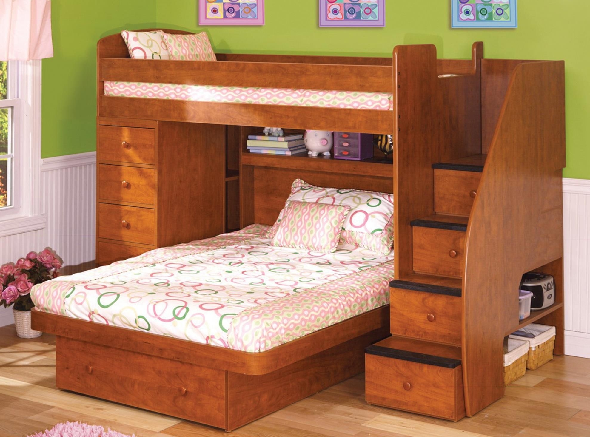 Sierra Twin over Full L-Shaped Bunk Bed with Chest & Stairs