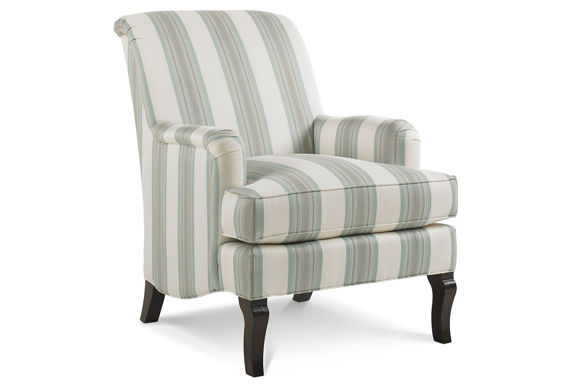 Ava striped club chair blue white 1