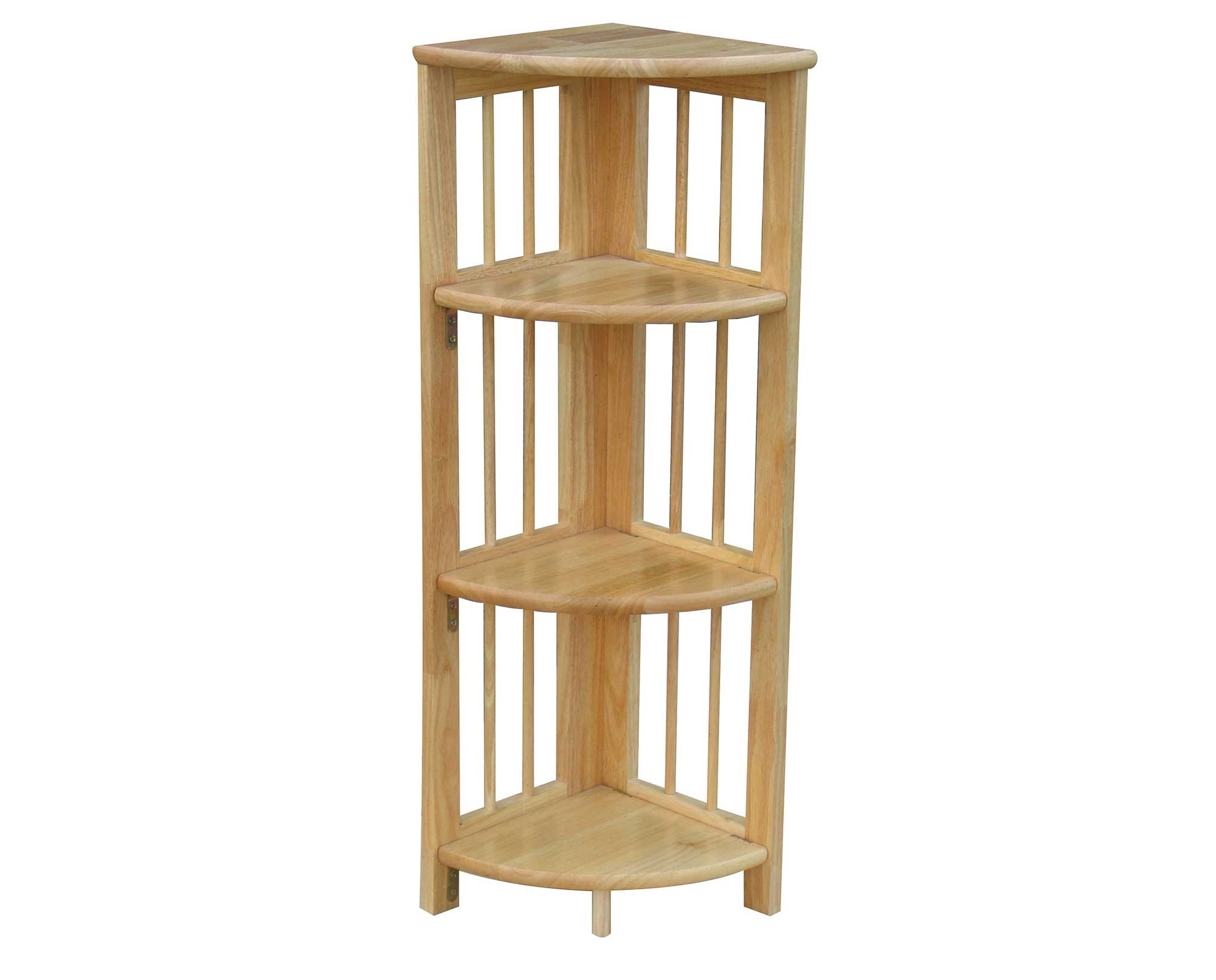 Bathroom corner shelves wood