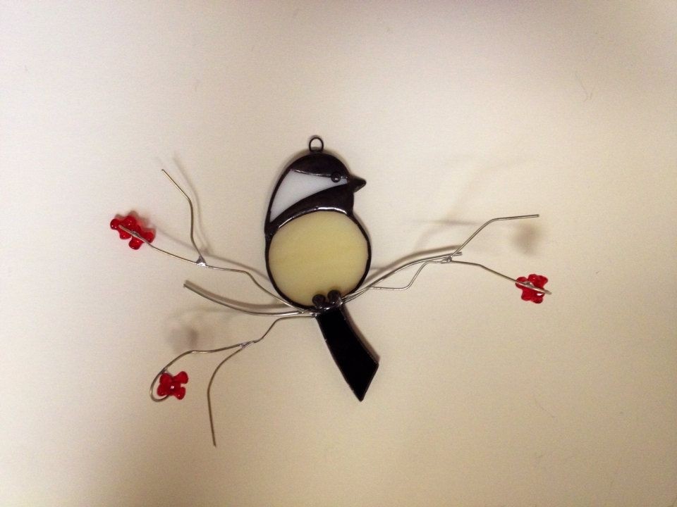 Birds on a wire stained glass 21