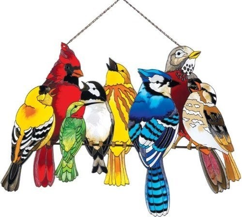 Birds on a wire stained glass 5