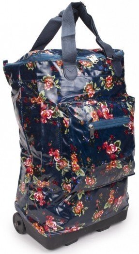 The loreto shopping bag on wheels is finished in a