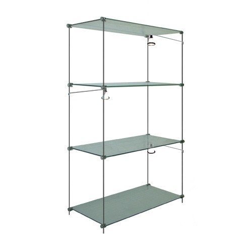 Free standing shelf wood glass