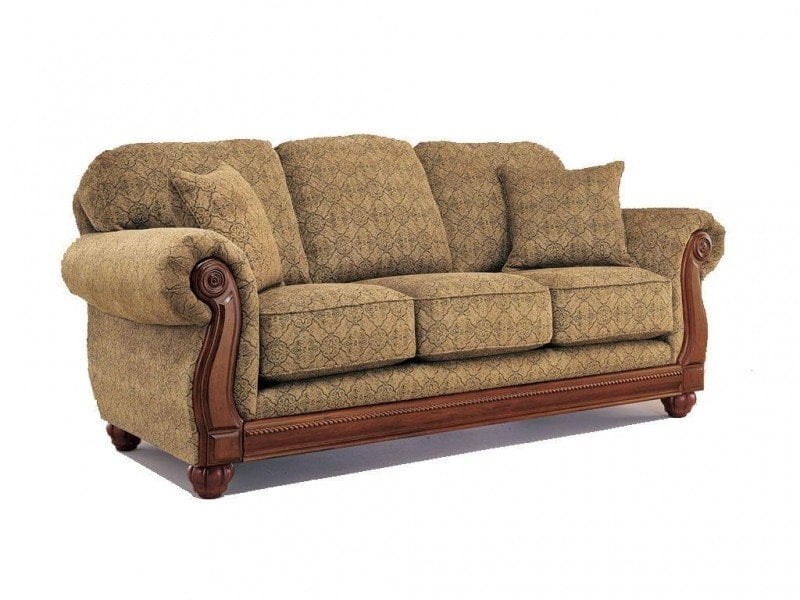 Furniture living room interior damask fabric sofa in brown print
